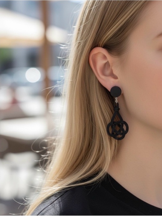 Jewelry - Black Knot Drop Earrings - Women Jewelry